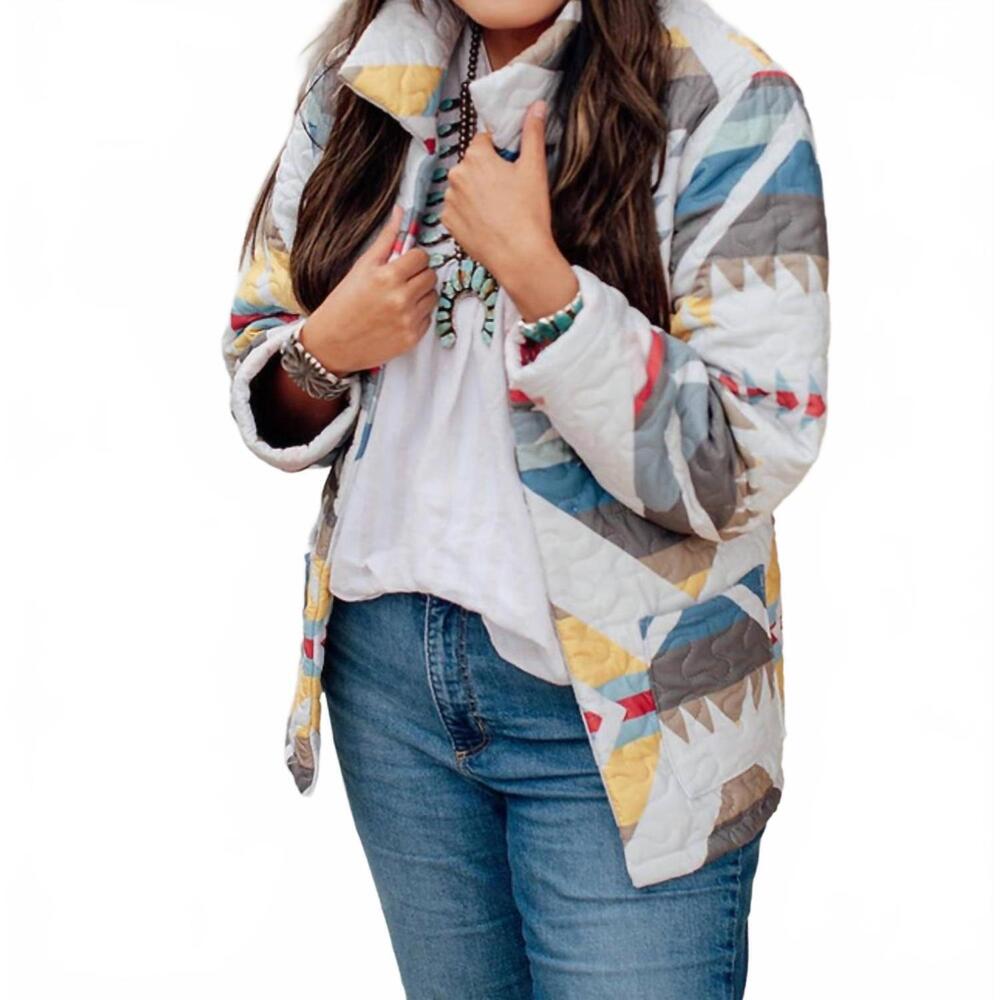 NEW IDA MAE HOME winslow quilted jacket in multi